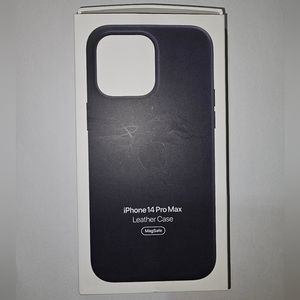 Apple Leather MagSafe Case for iPhone 14 Pro Max - Midnight (Open Box)